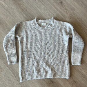 ** Anthropologie chunky cable knit  Wool vory Sweater size small